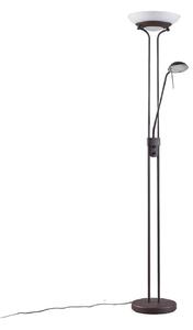 Stojacie Lampa Lindby, Yveta, stmievateľné, Hnedá / Hrdzavá, Obývacia izba, Kov, Rustikálny