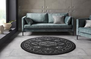 Nouristan - Hanse Home koberce Kruhový koberec Mirkan 104440 Black - 160x160 (priemer) kruh cm