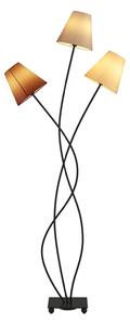 Stojacie Lampa Lindby, Melis, Sivá, Obývacia izba, Tkanina / Textil, Moderný