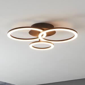 EGLO connect Parrapos-Z stropné LED svetlo, 3-pl., Čierna, Obývacia izba / jedáleň, kov, Moderný, Stropné svetlo