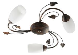 Stropné Lampa Lindby, Stefania, stmievateľné, Hnedá / Hrdzavá, Obývacia izba, Sklo, Starožitný