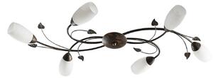 Stropné Lampa Lindby, Stefania, stmievateľné, Hnedá / Hrdzavá, Obývacia izba, Sklo, Starožitný