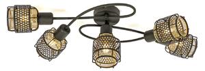 Stropné Lampa Lindby, Eudoria, stmievateľné, Čierna, Obývacia izba, Kov, Moderný