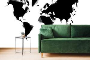 Tapeta abstraktná mapa sveta v čiernobielom prevedení