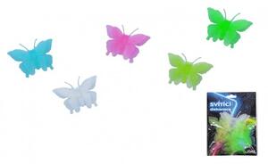 Wiky Samolepky na stenu motýľ 6ks plast svietiaci v tme v sáčku 13x17cm