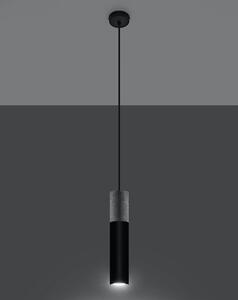 Závesné svietidlo Borgio, 1x betónové/čierne kovové tienidlo