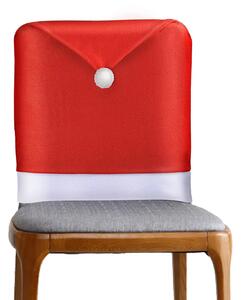 Tutumi - Poťah na stoličku Santova čiapka - červená / biela - 4 ks