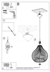 Sollux Lighting Závesná lampa - Aprilla - drevo