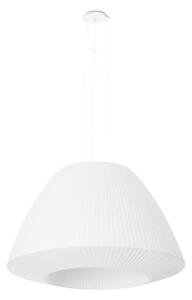 Závesné svietidlo Bella, 1x biele textilné tienidlo, (biele sklo), (fi 60 cm)