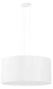 Závesné svietidlo Otto, 1x biele textilné tienidlo, (biele sklo), (fi 50 cm)