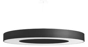 Závesné svietidlo Saturno Slim, 1x čierne textilné tienidlo, (biely plast), (fi 90 cm)