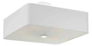 Stropné svietidlo Lokko, 1x biele textilné tienidlo, (biele sklo), (45 cm)