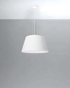 Závesné svietidlo Cono, 1x biele textilné tienidlo, (biely plast), (fi 45 cm)
