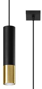 Sollux Lighting Závesná lampa - Loopez 1 - čierna/zlatá