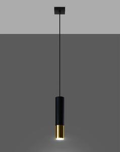 Sollux Lighting Závesná lampa - Loopez 1 - čierna/zlatá
