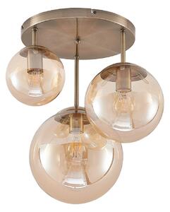 Stropné Lampa Lindby, Teeja, stmievateľné, Bronzová / Stará Mosadz, Obývacia izba, Sklo, Moderný
