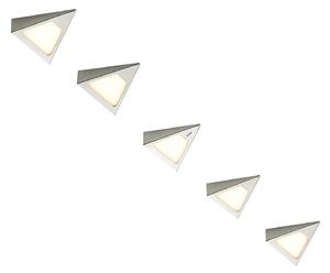 Odia Bodové Svietidlá 5 pcs. Steel PRIOS, Odia, stmievateľné, Metalická, Obývacia izba, Kov, Moderný