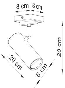 Bodové svietidlo Direzione, 1x biele kovové tienidlo, (možnosť polohovania)
