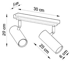 Bodové svietidlo Direzione, 2x biele kovové tienidlo, (možnosť polohovania)