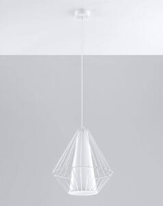 Závesné svietidlo Demi, 1x biele Drôt || Kovené tienidlo