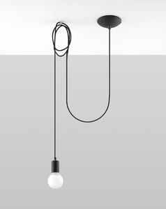 Sollux Lighting Závesná lampa - Edison 1 - čierna
