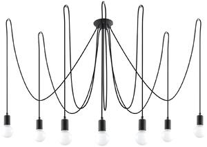 Sollux Lighting Stropná závesná lampa - Edison 7 - čierna