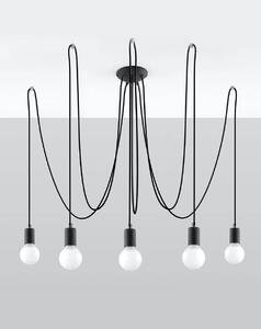 Sollux Lighting Stropná závesná lampa - Edison 5 - čierna