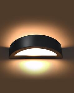 Sollux Lighting Nástenná keramická lampa - Atena - čierna