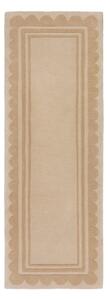 Ručne tkaný vlnený behúň v prírodnej farbe 80x230 cm Lois Scallop – Flair Rugs