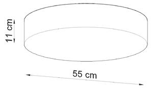 Stropné svietidlo Arena, 1x sivé plastové tienidlo, (biely plast), (fi 55 cm)