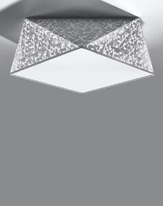 Stropné svietidlo Hexa, 1x sivé plastové tienidlo, (biely plast), (35 cm)