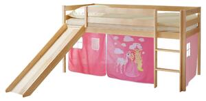 POSTEĽ S PRIESTOROM NA HRU, 90/200 cm farba borovice, pink MID.YOU - Detské izby, Online Only