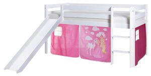 POSTEĽ S PRIESTOROM NA HRU, 90/200 cm biela, pink MID.YOU - Detské izby, Online Only