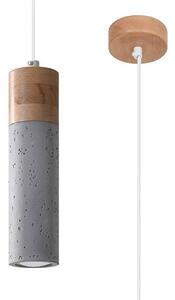 Závesné svietidlo Zane, 1x drevené/betónové tienidlo