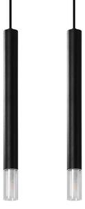 Závesné svietidlo Wezyr, 2x sklenené/čierne kovové tienidlo