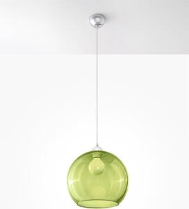 Závesné svietidlo Ball, 1x zelené sklenené tienidlo
