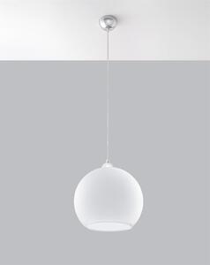 Závesné svietidlo Ball, 1x biele sklenené tienidlo