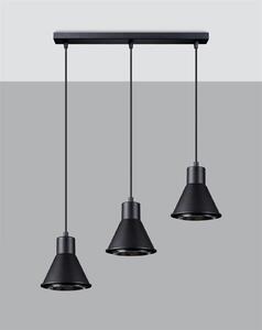 Závesné svietidlo Taleja 3, 3x čierne kovové tienidlo, LED