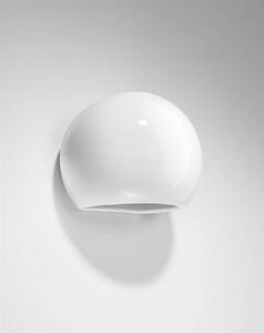 Nástenné svietidlo Globe, 1x biele keramické tienidlo, b