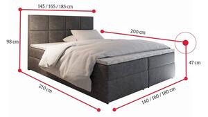 Čalúnená posteľ boxspring LENY, 160x200, Cosmic 10 + topper