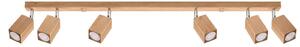 Bodové svietidlo Keke, 6x drevené tienidlo, (možnosť polohovania)