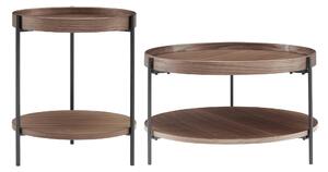 SADA KONFERENČNÝCH STOLÍKOV, farba vlašského orecha, drevo, kompozitné drevo, 44-69/44-69/49-39 cm Livetastic - Stolíky do obývačky, Online Only