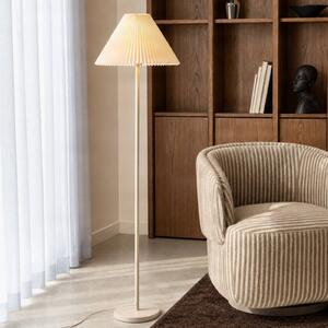 NOLA Stojacia lampa Percy, béžová, výška 155 cm, ľan, Krémová / jantárovo žltá, Obývacia izba / jedáleň, Textil / látka / hodváb, Moderný, Stojaca lampa