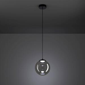 Stars of Light LED závesné svietidlo ANORIAS, čierna, Ø 25 cm,, Čierna, Obývacia izba / jedáleň, Sklo, Závesné svietidlo