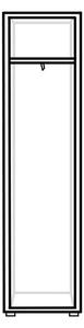 Šatníková skriňa LAVA bez zrkadla, 45x185x40, biela