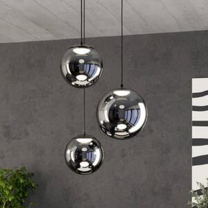 Stars of Light LED závesné svietidlo ANORIAS, čierna, Ø 46 cm, 3 ramená, Čierna, Obývacia izba / jedáleň, Sklo, Závesné svietidlo