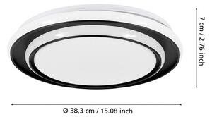 EGLO Stropné LED svetlo MOSCHETTA, čierne, Ø 40 cm,, Čierna, Obývacia izba / jedáleň, kov, Závesné svietidlo