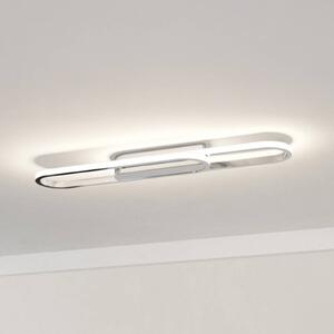 EGLO Stropné LED svetlo CONIVARENA, chrómová farba, dĺžka 69 cm,, Chrómová / strieborná, Obývacia izba / jedáleň, kov, Stropné svetlo polkruhové s priestorom