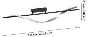 EGLO Stropné LED svetlo CONAPRATO, čierne/mosadzné, 115 cm,, Čierna, Obývacia izba / jedáleň, kov