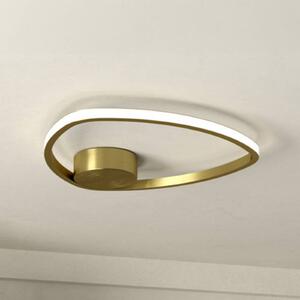 EGLO Stropné LED svetlo MOSCHELLA, v mosadznej farbe, Ø 38 cm,, Mosadz / zlato, Obývacia izba / jedáleň, kov, Stropné svetlo polkruhové s priestorom